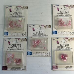 EK Success Swarovski Pink Mix Heart Bead Lot